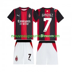 Maillot AC Milan Gimenez 7 Enfant Tenue Domicile 2026-2027 Manche Courte