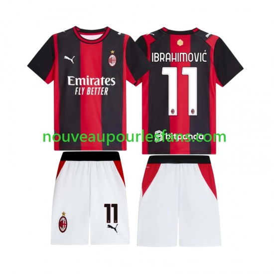 Maillot AC Milan Ibrahimović 11 Enfant Tenue Domicile 2026-2027 Manche Courte