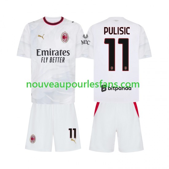 Maillot AC Milan Pulisic 11 Enfant Tenue Extérieur 2026-2027 Manche Courte