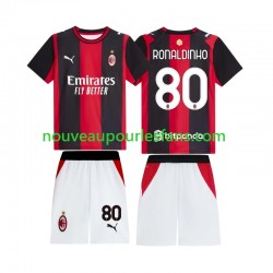 Maillot AC Milan Ronaldinho 80 Enfant Tenue Domicile 2026-2027 Manche Courte