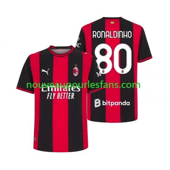 Maillot AC Milan Ronaldinho 80 Homme Tenue Domicile 2026-2027 Manche Courte