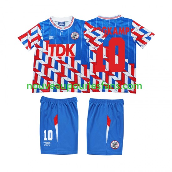Maillot Ajax Amsterdam BERGKAMP 10 1989 1990 Rétro Enfant Tenue Extérieur Manche Longue