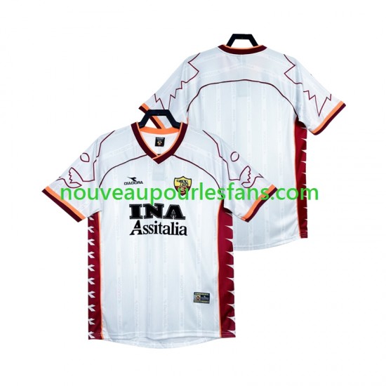 Maillot AS Rome 2000 Rétro Homme Tenue Extérieur 1999 Manche Courte