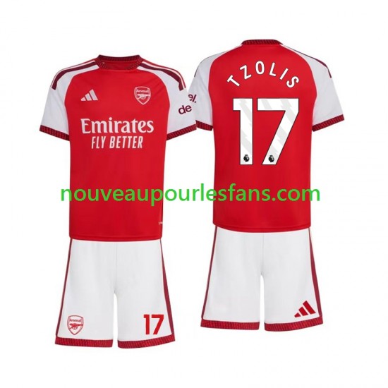 Maillot Arsenal Christos Tzolis 17 Enfant Tenue Domicile 2026-2027 Manche Courte