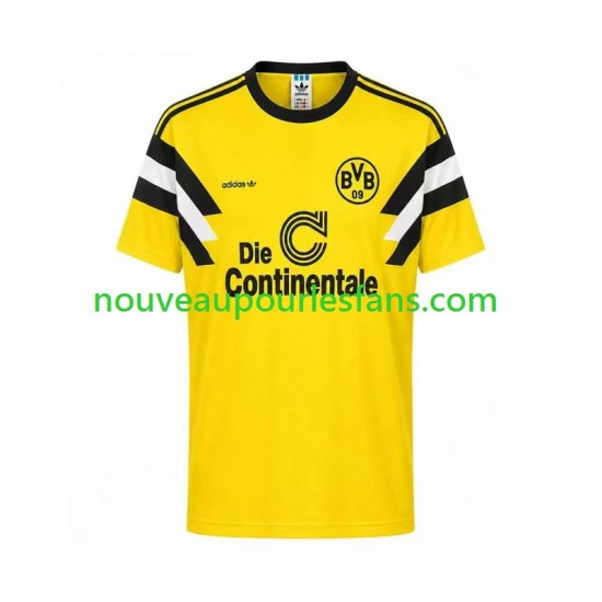 Maillot Borussia Dortmund 1989 Rétro Homme Tenue Domicile Manche Courte