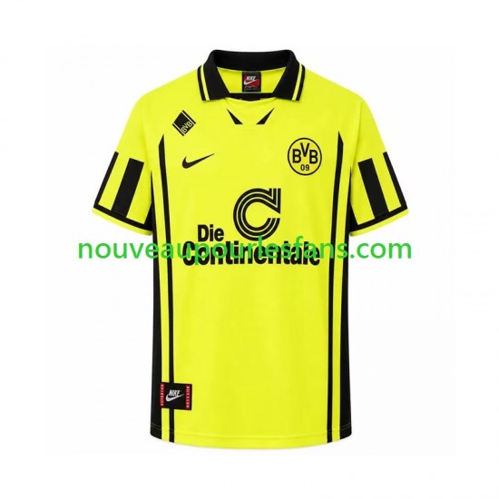 Maillot Borussia Dortmund 1996 Rétro Homme Tenue Domicile Manche Courte