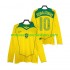 Maillot Brésil RONALDINHO 10 2004 Rétro Homme Tenue Domicile Manche Longue