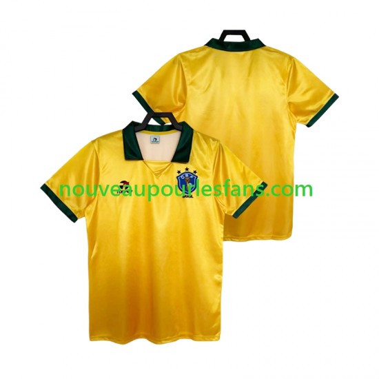Maillot Brésil 1988 Rétro Homme Tenue Domicile Manche Courte