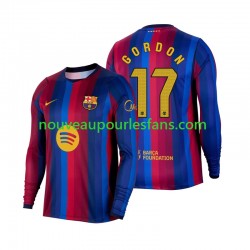 Maillot FC Barcelone Anthony Gordon 17 Homme Tenue Domicile 2026-2027 Manche Longue