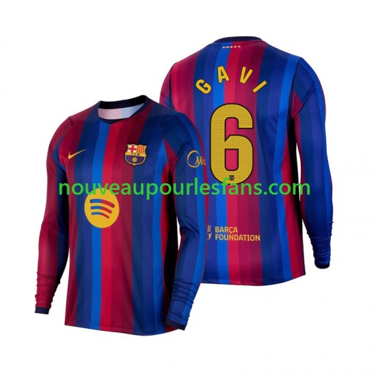 Maillot FC Barcelone Gavi 6 Homme Tenue Domicile 2026-2027 Manche Longue