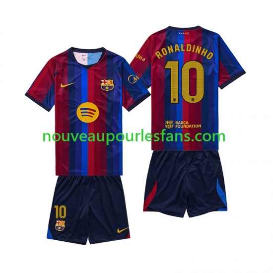 Maillot FC Barcelone RONALDINHO 10 Enfant Tenue Domicile 2026-2027 Manche Courte