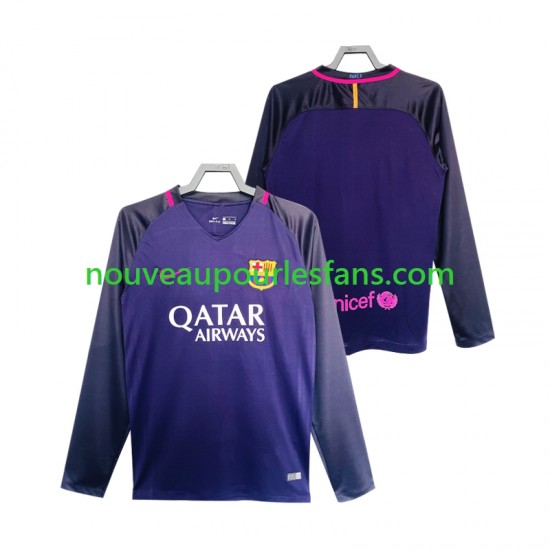 Maillot FC Barcelone 2016 2017 Rétro Homme Tenue Extérieur Manche Longue