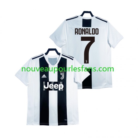 Maillot Juventus Cristiano Ronaldo 2018 2019 Rétro Homme Tenue Domicile Manche Courte
