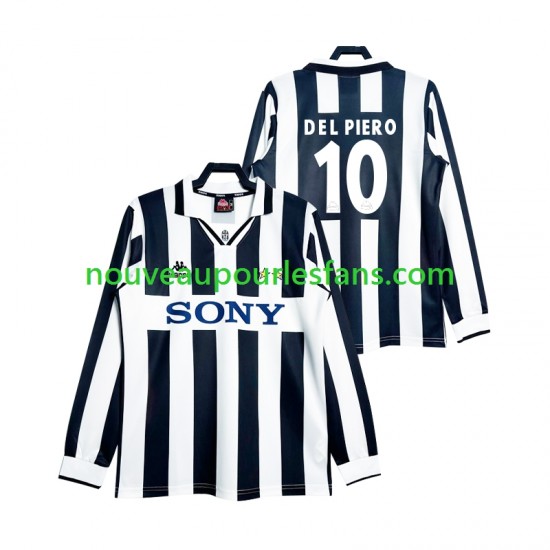 Maillot Juventus DEL PIERO 10 1997 Rétro Homme Tenue Domicile Manche Longue