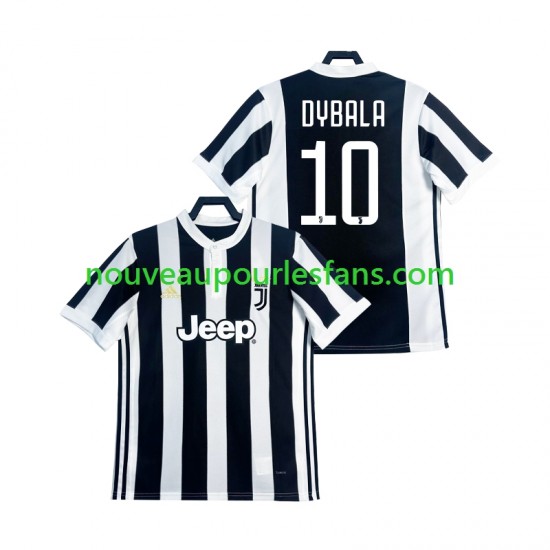 Maillot Juventus DYBALA 21 2017 2018 Rétro Homme Tenue Domicile Manche Courte
