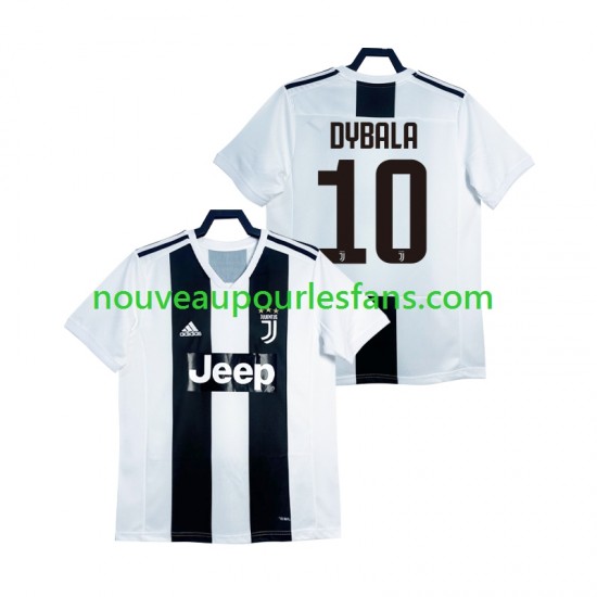 Maillot Juventus DYBALA 21 2018 2019 Rétro Homme Tenue Domicile Manche Courte