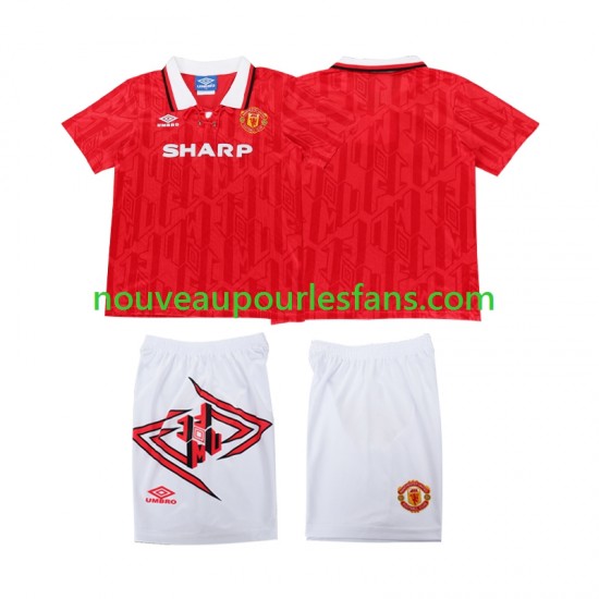 Maillot Manchester United 1993 Rétro Enfant Tenue Domicile 1994 Manche Courte