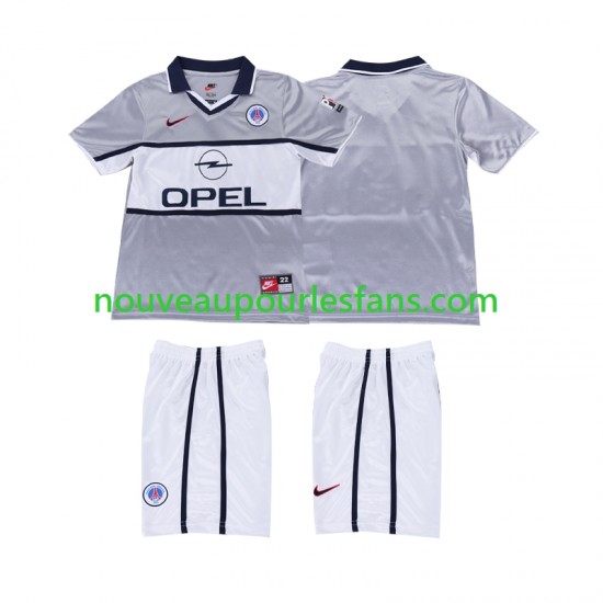 Maillot Paris Saint-Germain 2000 2001 Rétro Enfant Tenue Extérieur Manche Courte