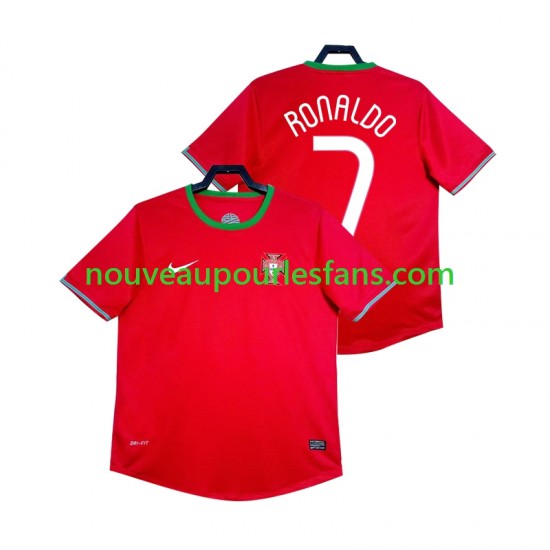 Maillot Portugal Cristiano Ronaldo 7 2012 Rétro Homme Tenue Domicile Manche Courte