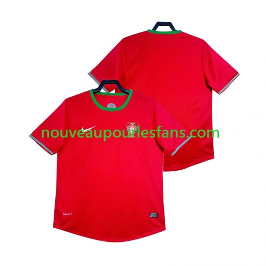 Maillot Portugal 2012 Rétro Homme Tenue Domicile Manche Courte