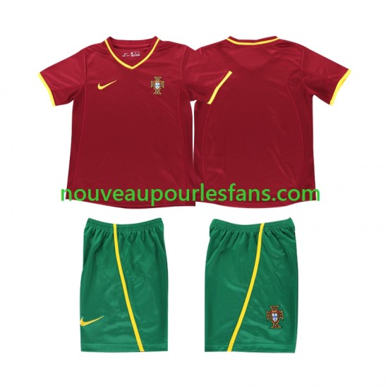 Maillot Portugal Rétro Enfant Tenue Domicile 2002 Manche Courte