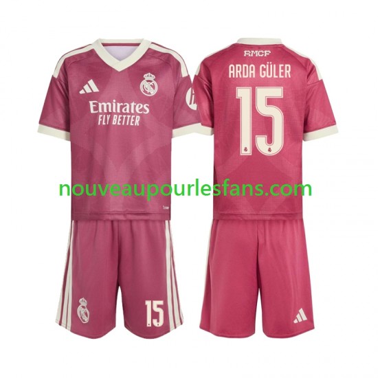 Maillot Real Madrid Arda Guler 15 Enfant Tenue 3ème 2026-2027 Manche Courte