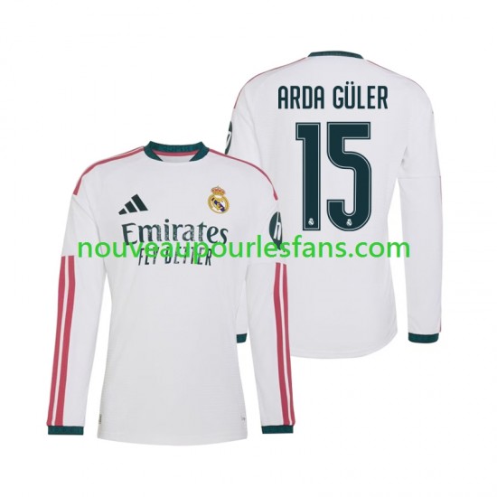 Maillot Real Madrid Arda Guler 15 Homme Tenue Domicile 2026-2027 Manche Longue