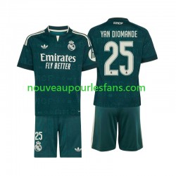 Maillot Real Madrid Yan Diomande 25 Enfant Tenue Extérieur 2026-2027 Manche Courte