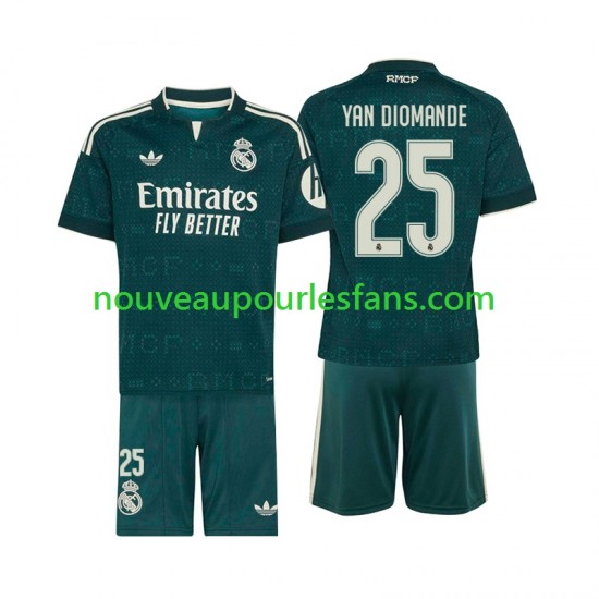 Maillot Real Madrid Yan Diomande 25 Enfant Tenue Extérieur 2026-2027 Manche Courte