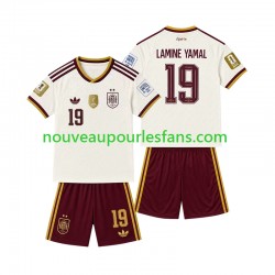 Maillot Espagne 2-star Lamine Yamal 19 Enfant Tenue Extérieur 2026-2027 Manche Courte