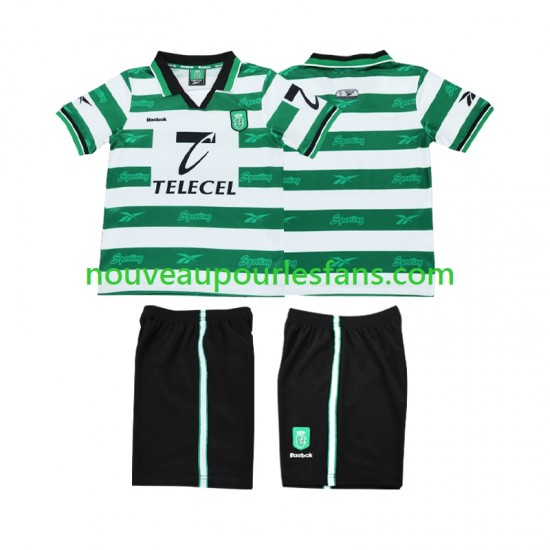 Maillot Sporting CP 2000 Rétro Enfant Tenue Domicile 1999 Manche Courte