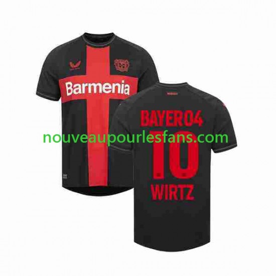 Maillot Bayer 04 Leverkusen Florian Wirtz 10 Homme Tenue Domicile 2023-2024 Manche Courte