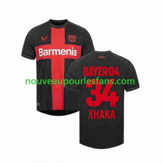 Maillot Bayer 04 Leverkusen Granit Xhaka 34 Homme Tenue Domicile 2023-2024 Manche Courte