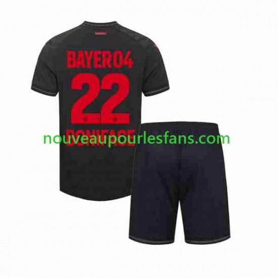 Maillot Bayer 04 Leverkusen Victor Boniface 22 Enfant Tenue Domicile 2023-2024 Manche Courte