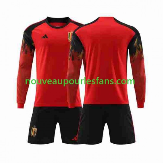 Maillot Belgique Enfant Tenue Domicile Coupe du Monde 2022 Manche Longue