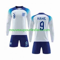 Maillot Angleterre Kane 9 Enfant Tenue Domicile Coupe du Monde 2022 Manche Longue
