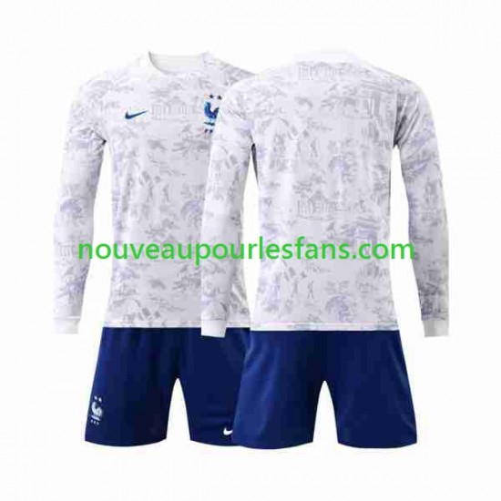 Maillot France Enfant Tenue Extérieur Coupe du Monde 2022 Manche Longue