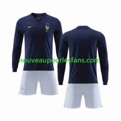 Maillot France Enfant Tenue Domicile Coupe du Monde 2022 Manche Longue