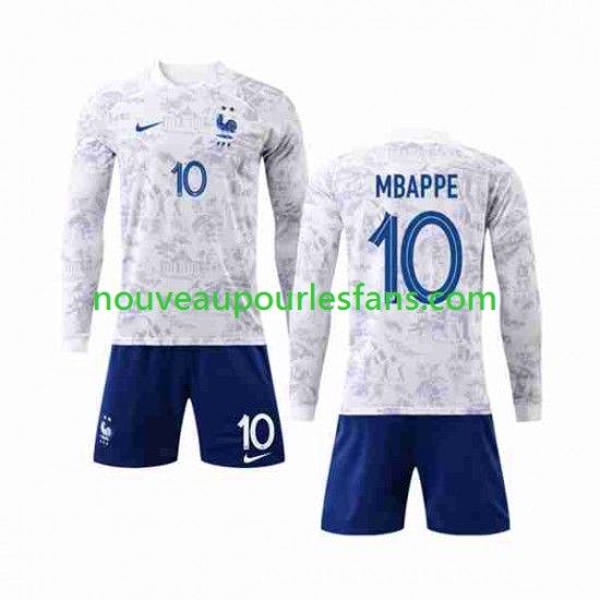 Maillot France Mbappé 10 Enfant Tenue Extérieur Coupe du Monde 2022 Manche Longue