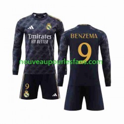Maillot Real Madrid Benzema 9 Enfant Tenue Extérieur 2023-2024 Manche Longue