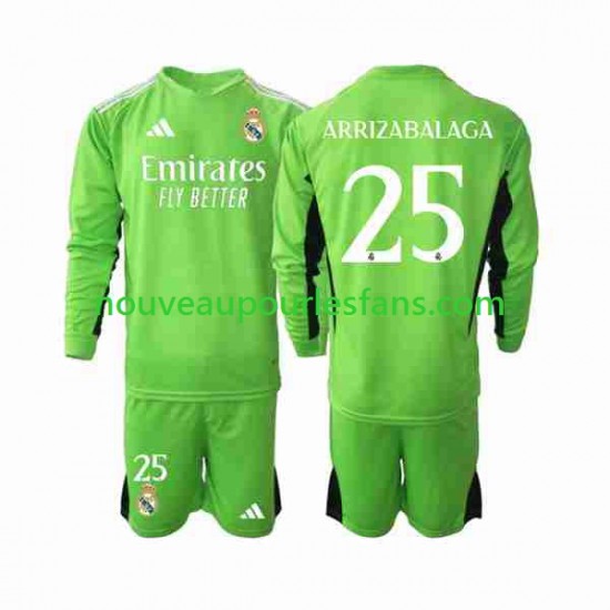 Maillot Real Madrid Kepa Arrizabalaga 25 Gardien Enfant Tenue Domicile 2023-2024 Manche Longue