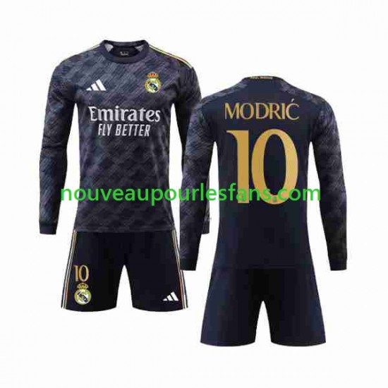 Maillot Real Madrid Modrić Luka 10 Enfant Tenue Extérieur 2023-2024 Manche Longue
