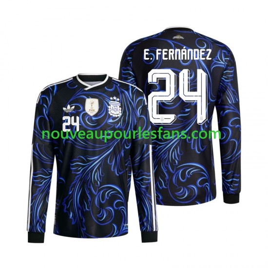 Maillot Argentine Enzo Fernandez 24 Homme Tenue Extérieur Coupe du Monde 2026 Manche Longue