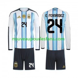 Maillot Argentine Enzo Fernandez 24 Enfant Tenue Domicile Coupe du Monde 2026 Manche Longue