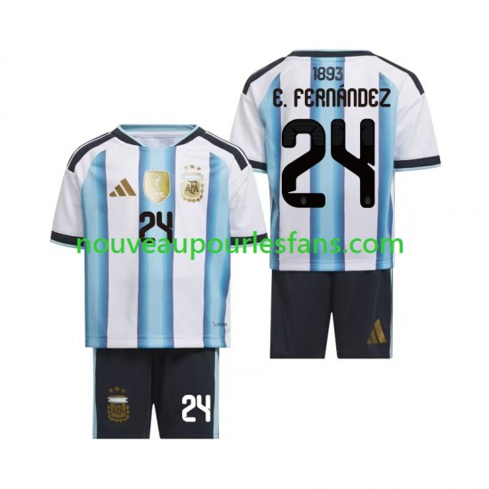 Maillot Argentine Enzo Fernandez 24 Enfant Tenue Domicile Coupe du Monde 2026 Manche Courte