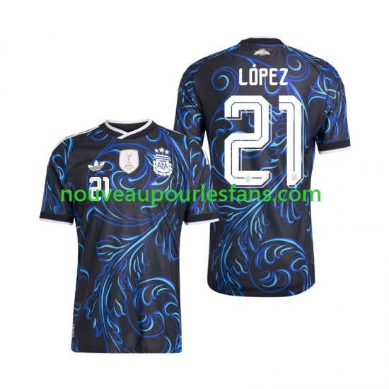 Maillot Argentine Jose Manuel Lopez 21 Homme Tenue Extérieur Coupe du Monde 2026 Manche Courte
