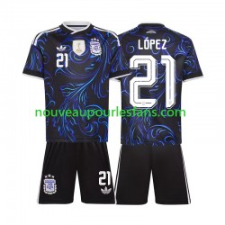 Maillot Argentine Jose Manuel Lopez 21 Enfant Tenue Extérieur Coupe du Monde 2026 Manche Courte