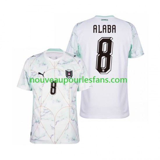 Maillot Autriche David Alaba 8 Homme Tenue Extérieur Coupe du Monde 2026 Manche Courte