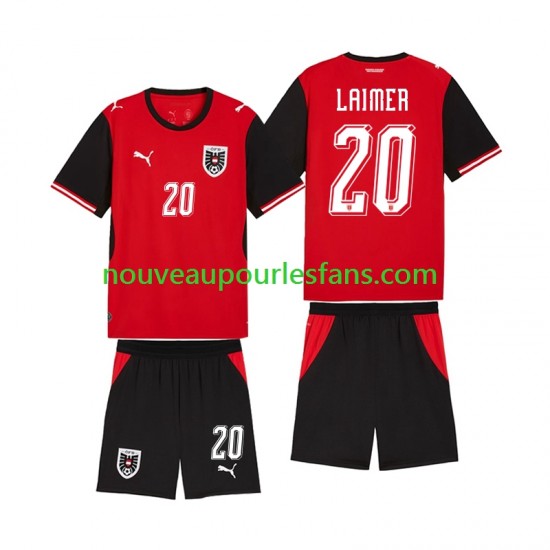 Maillot Autriche Konrad Laimer 20 Enfant Tenue Domicile Coupe du Monde 2026 Manche Courte