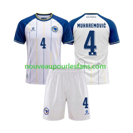 Maillot Bosnie-Herzégovine Tarik Muharemovic 4 Enfant Tenue Extérieur Coupe du Monde 2026 Manche Courte